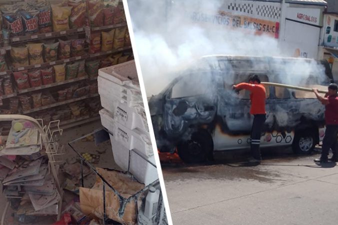 En Zitácuaro 2 sicarios abatidos, dos policías heridos, quema de combi y un OXXO